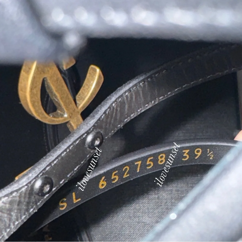 {Saint Laurent} YSL Cassandra 05 Flat Sandal Black/Gold - Size 39.5 EUR - Picture 4 of 6